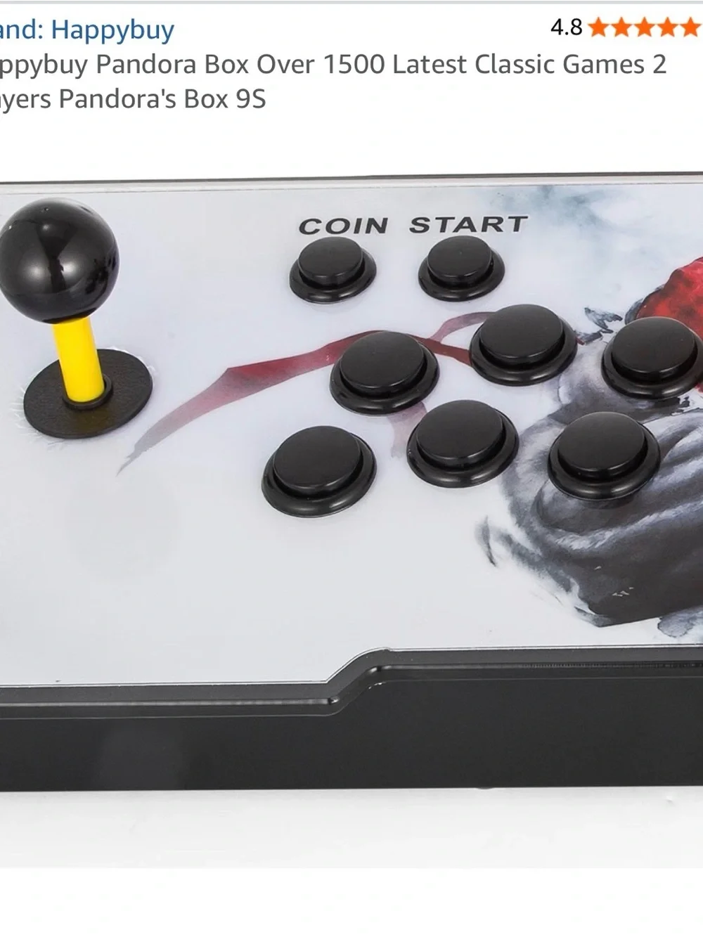 White Pandora's Box 9S Arcade Console with Dual Joysticks